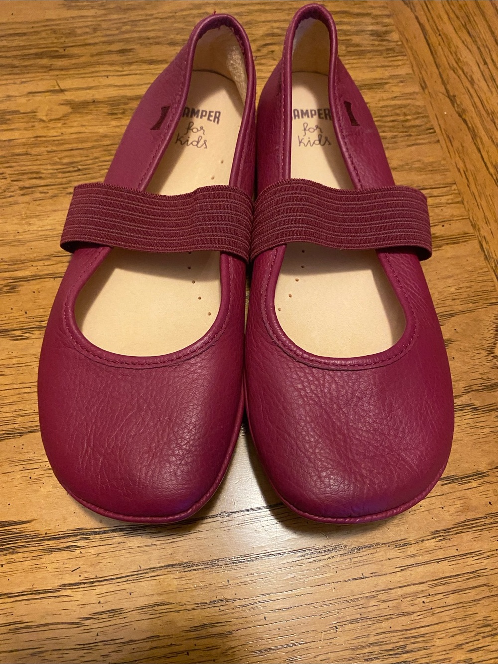 Camper Kids Mary Jane Flats in Berry-Pink
